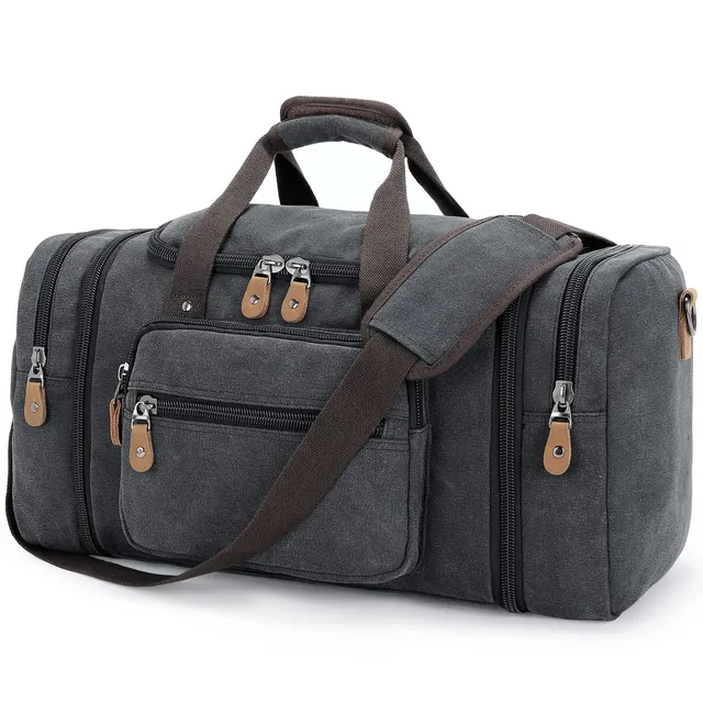 gonex-60l-canvas-duffle-bag image 1