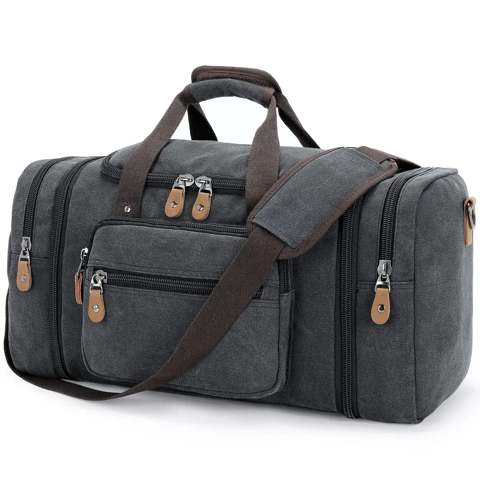 gonex-60l-canvas-duffle-bag image 1