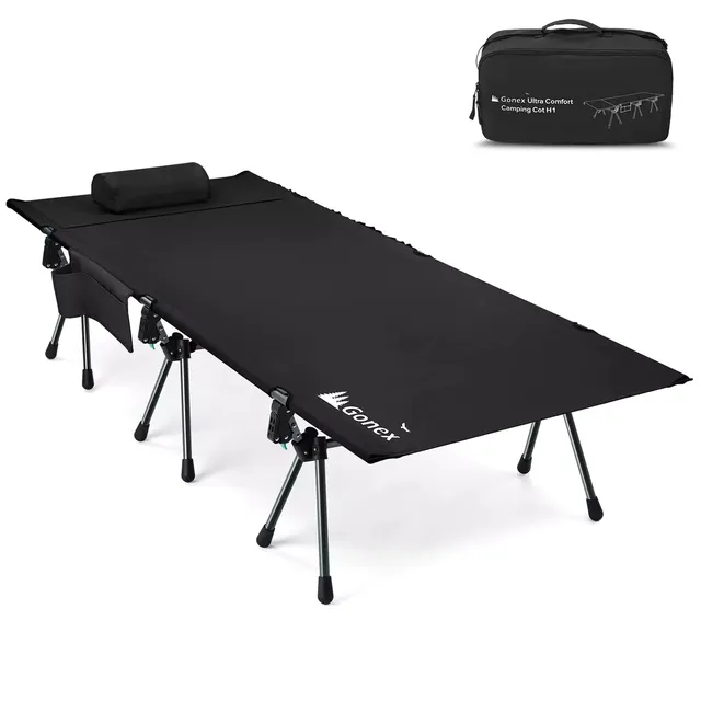 gonex-31-5-extra-wide-portable-camping-cot-with-leg-extenders-and-pillow-pocket image 1