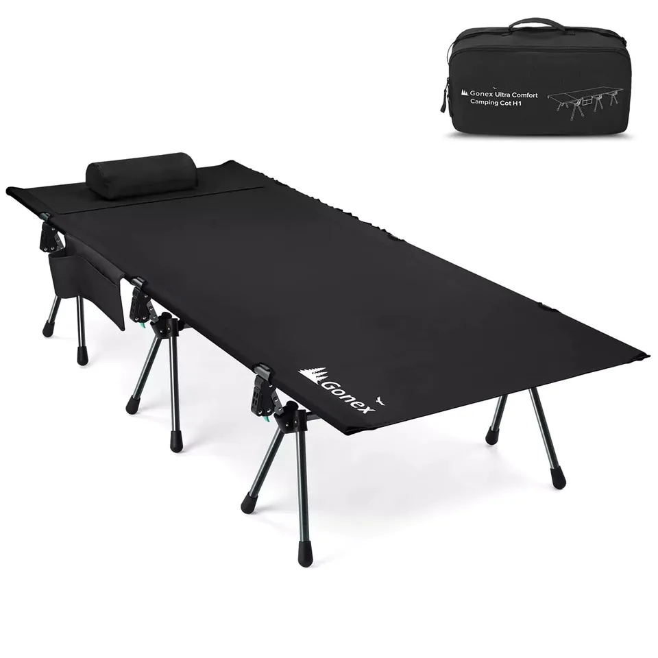 gonex-31-5-extra-wide-portable-camping-cot-with-leg-extenders-and-pillow-pocket image 1