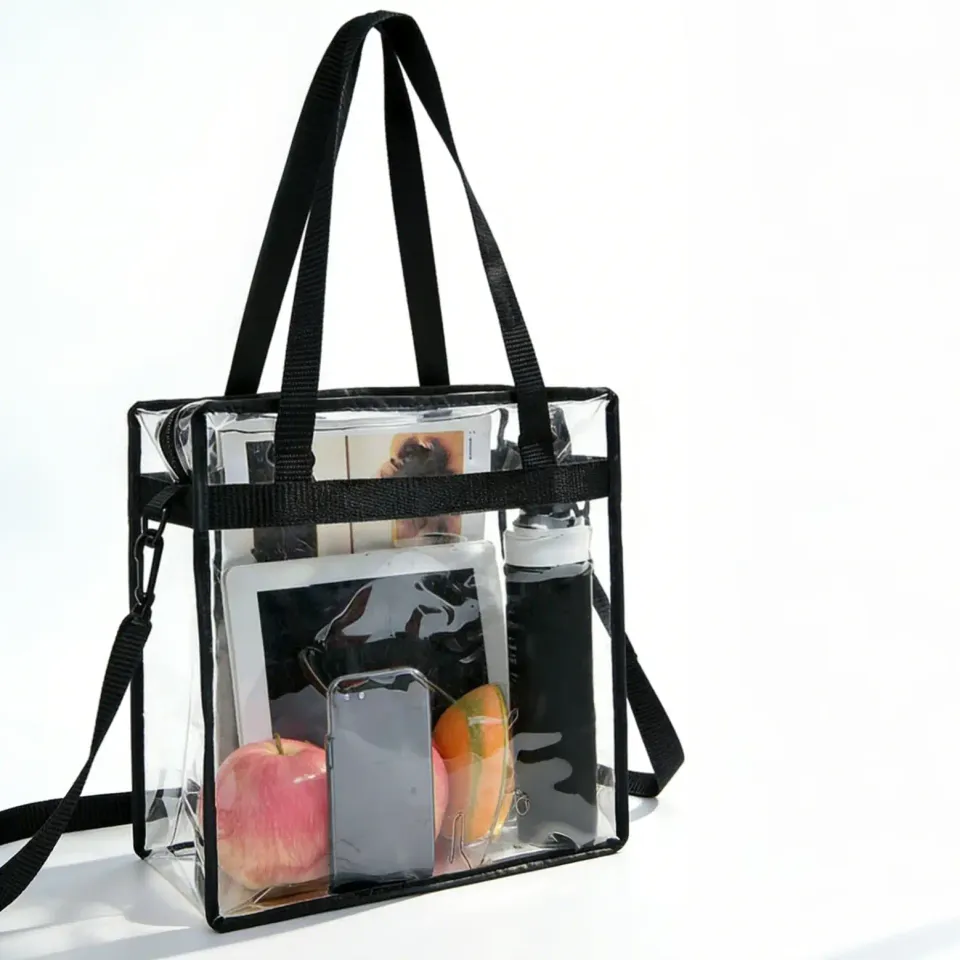 bagail-stadium-approved-clear-tote-bag-crossbody-messenger-shoulder-bag-with-adj image 1