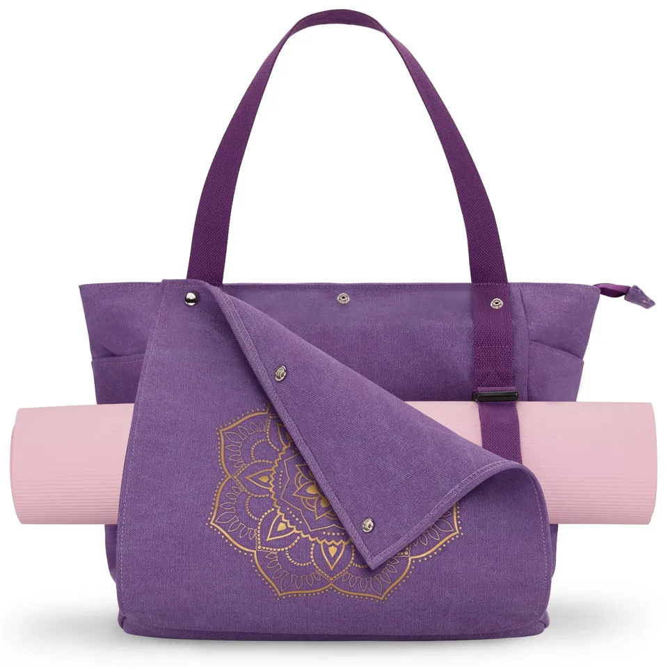 gonex-canvas-yoga-mat-bag-large-fold-out-front-pocket-20x13x5-1-inches-fits-72-m image 1