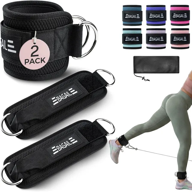 bagail-ankle-straps-for-cable-machines-2-pack-women-kick-back-cuffs image 1