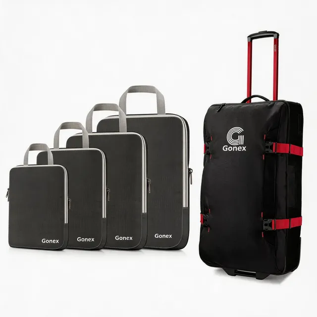 gonex-long-haul-flight-2-piece-set-30-rolling-duffle-4-piece-compression-cubes image 1