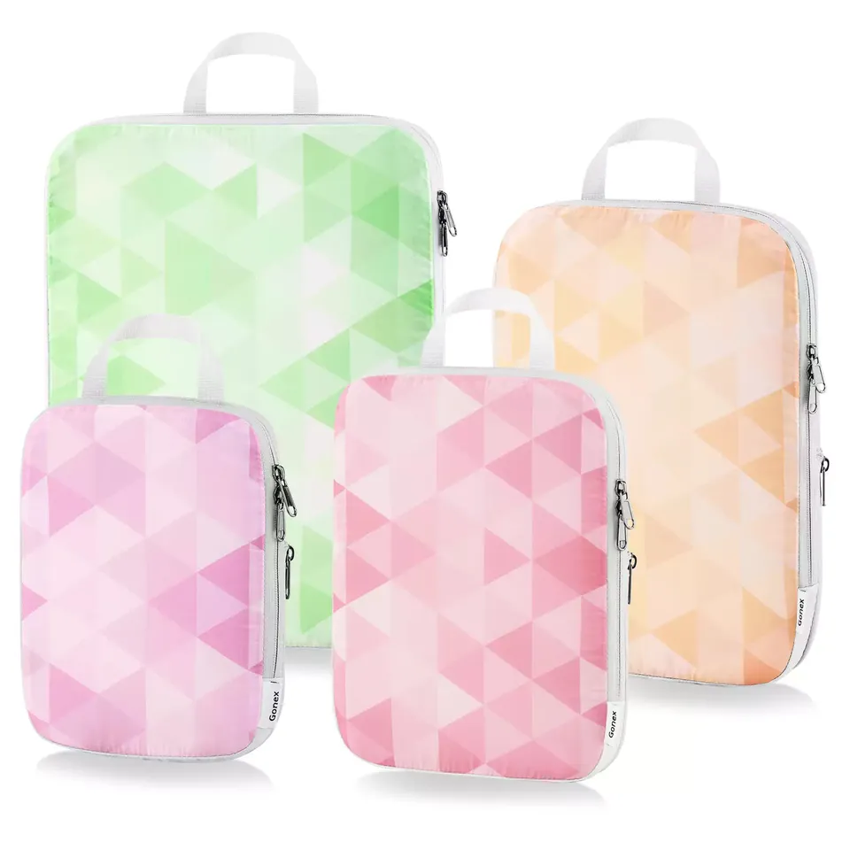 crystal-dreams-compression-packing-cubes-by-gonex-watercolor-design-4-set image 1