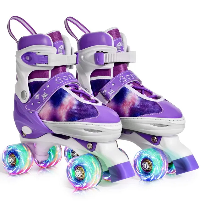 gonex-adjustable-light-up-roller-skates-for-kids-sizes-s-m-l image 1