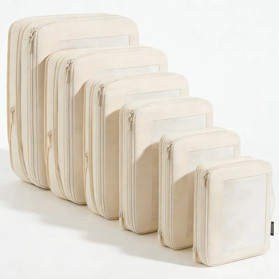 bagail-6-set-square-mesh-compression-packing-cubes-travel-organizers-for-luggage image 1