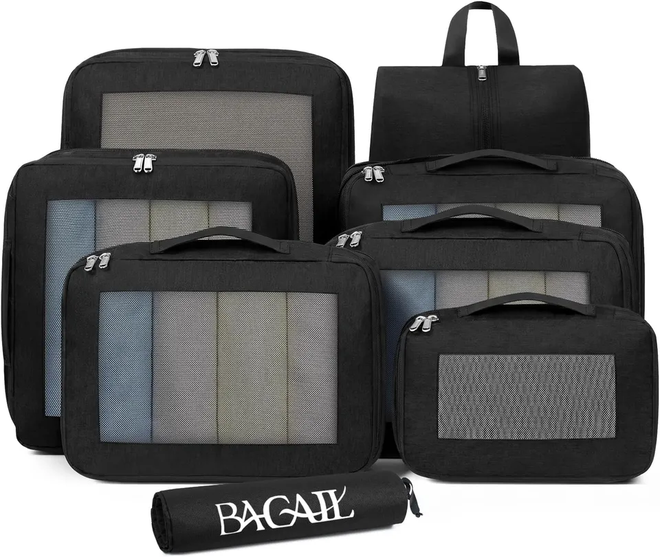 bagail-8-set-compression-packing-cubes-with-shoe-bag-laundry-bag image 1