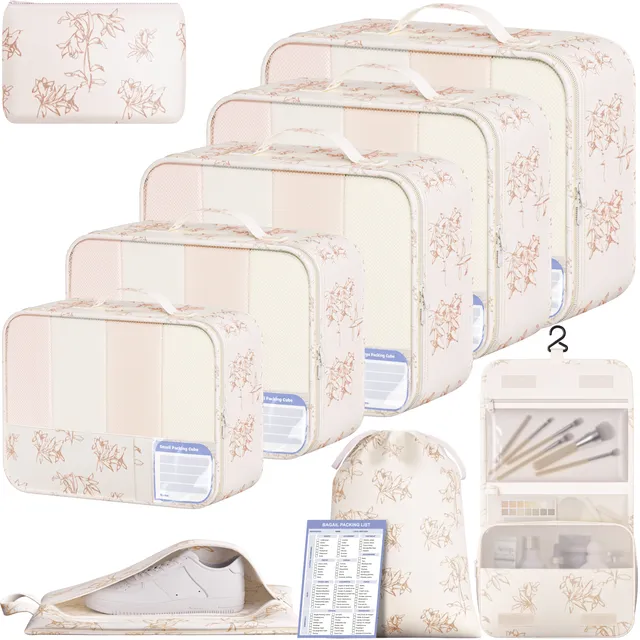 bagail-9-set-label-packing-cubes-with-packing-list-luggage-packing-organizers-fo image 1
