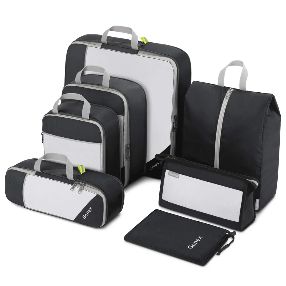 gonex-compressible-packing-cubes-7-pcs-complete-travel-organizer-set image 1