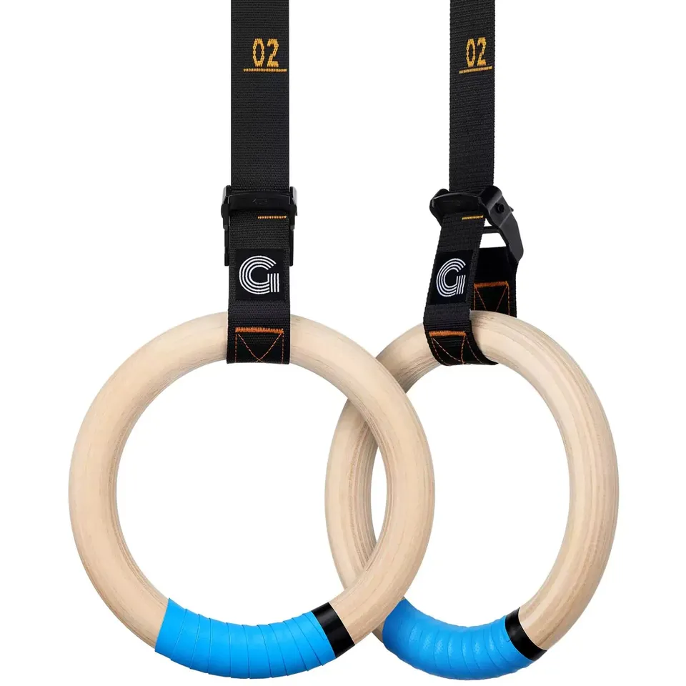 gonex-wooden-gymnastic-rings-for-strength-training-and-home-workouts image 1