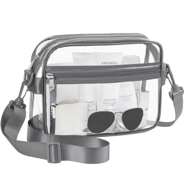 bagail-clear-stadium-approved-crossbody-purse-rectangle-transparent-bag-with-adj image 1