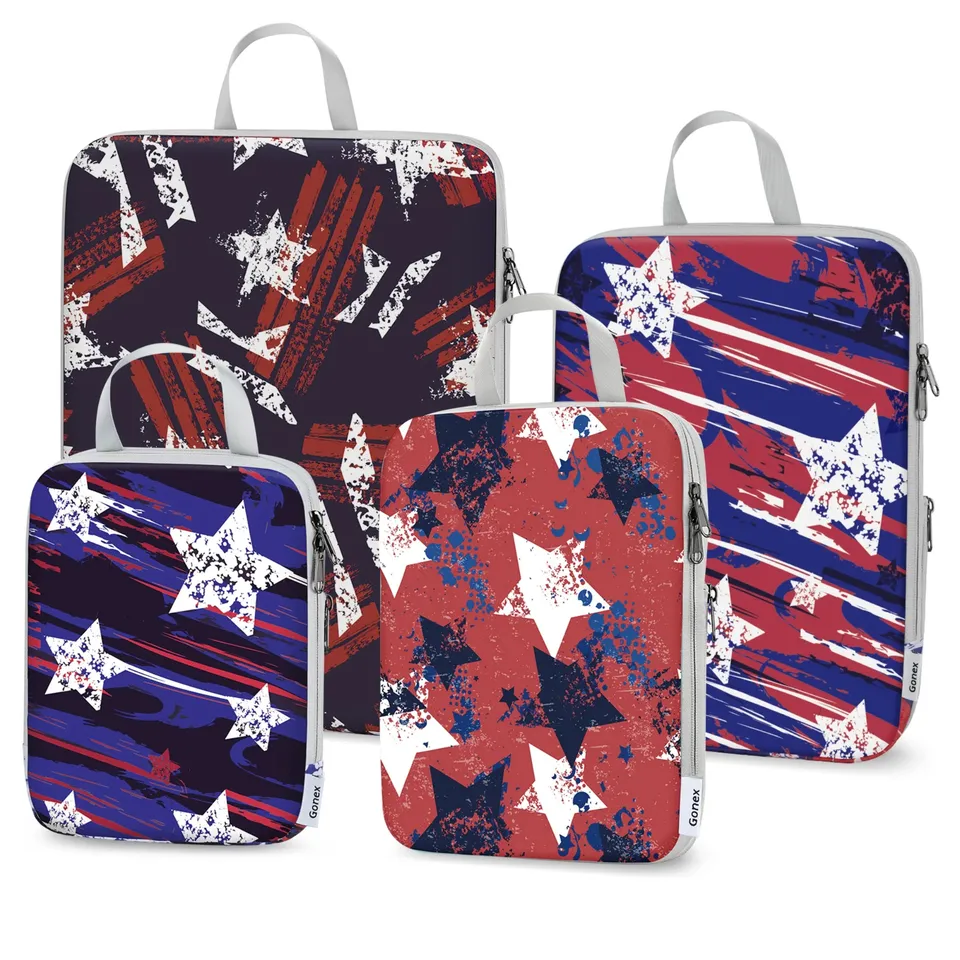 gonex-patriot-stripe-compression-packing-cubes-set-4-piece image 1