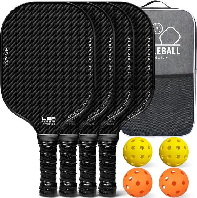 bagail-usapa-approved-fiberglass-pickleball-paddle-set-with-4-balls-and-bag image 1