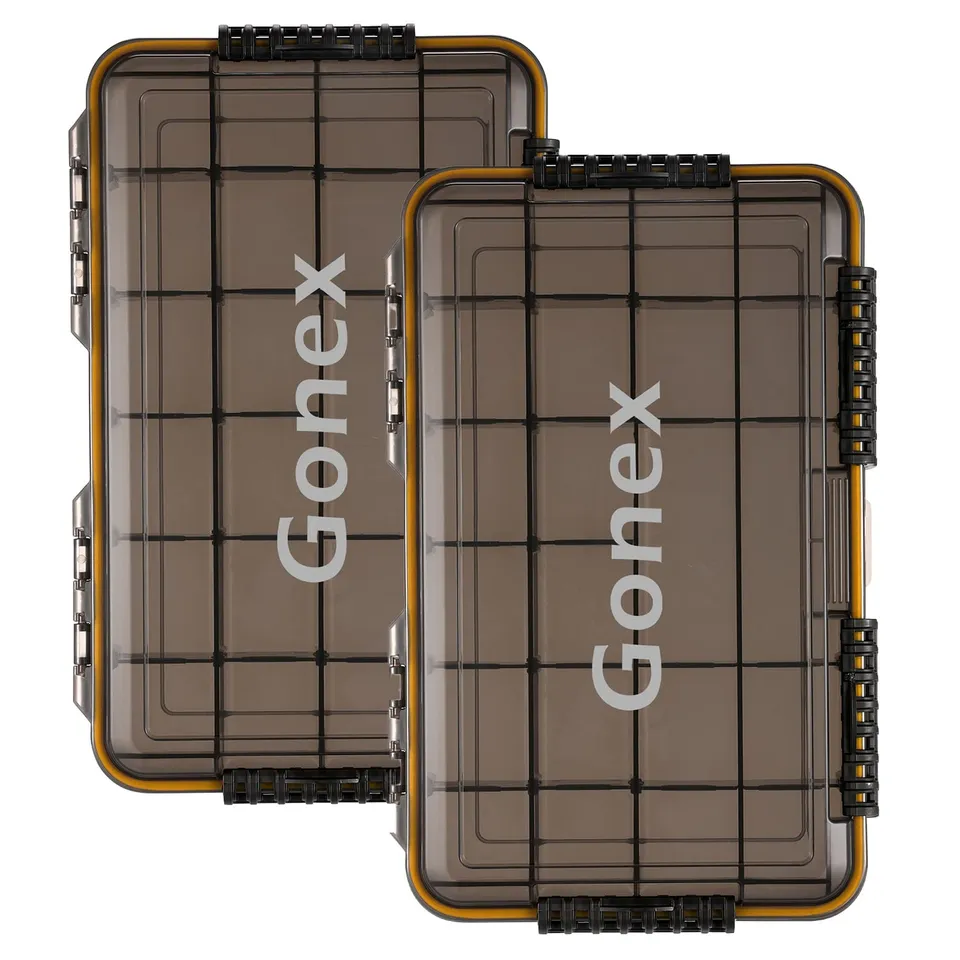 gonex-3700-waterproof-tackle-box-sealed-lid-with-cam-action-latches-for-lure-hoo image 1