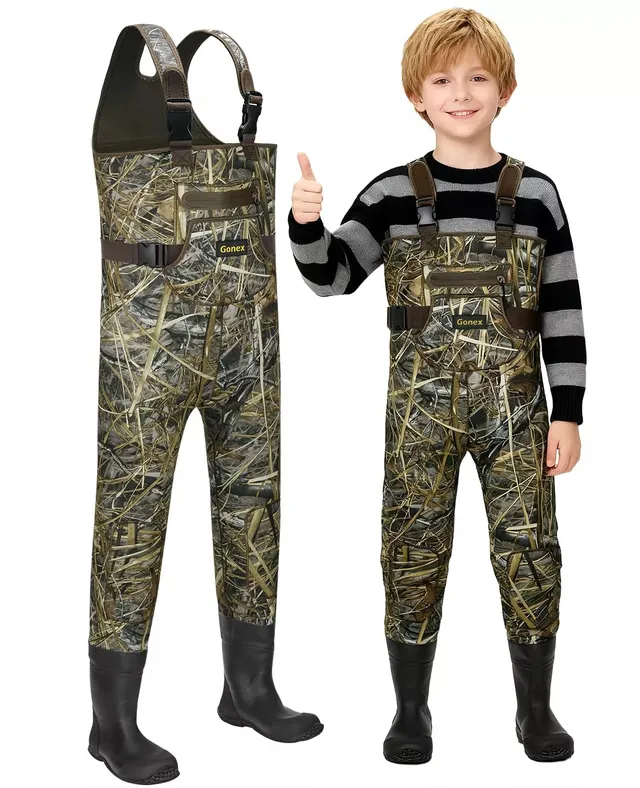 gonex-neoprene-chest-waders-with-boots-for-kids image 1