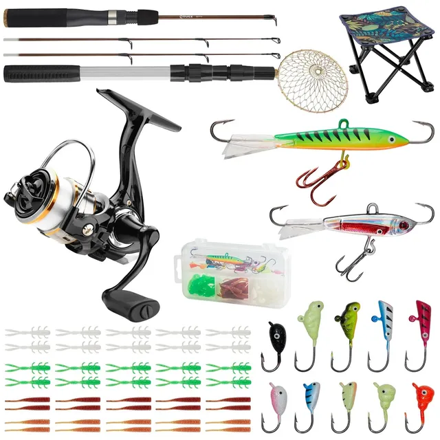 gonex-ice-fishing-rod-reel-combo-with-52-glow-in-the-dark-jigs image 1