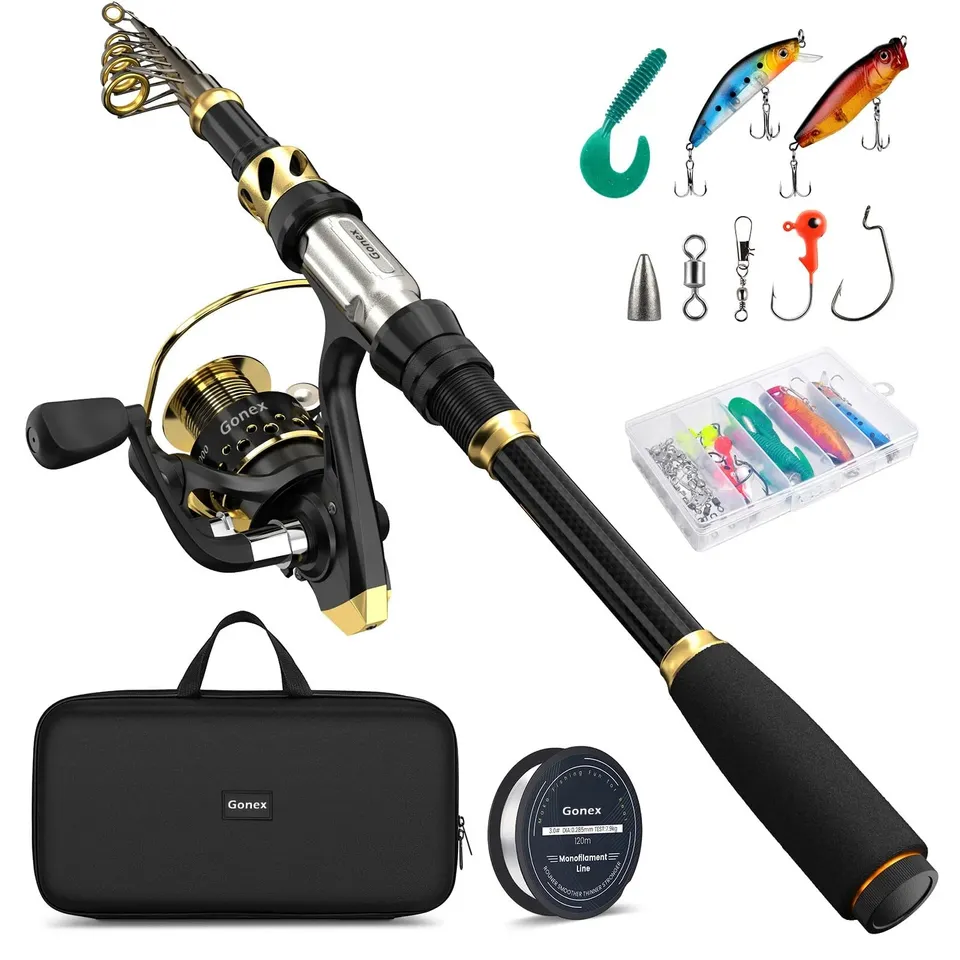 gonex-telescopic-fishing-rod-and-reel-combo-with-24t-carbon-fiber image 1