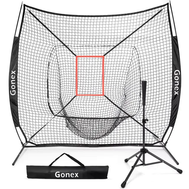 gonex-7x7-baseball-practice-hitting-net-and-tee image 1