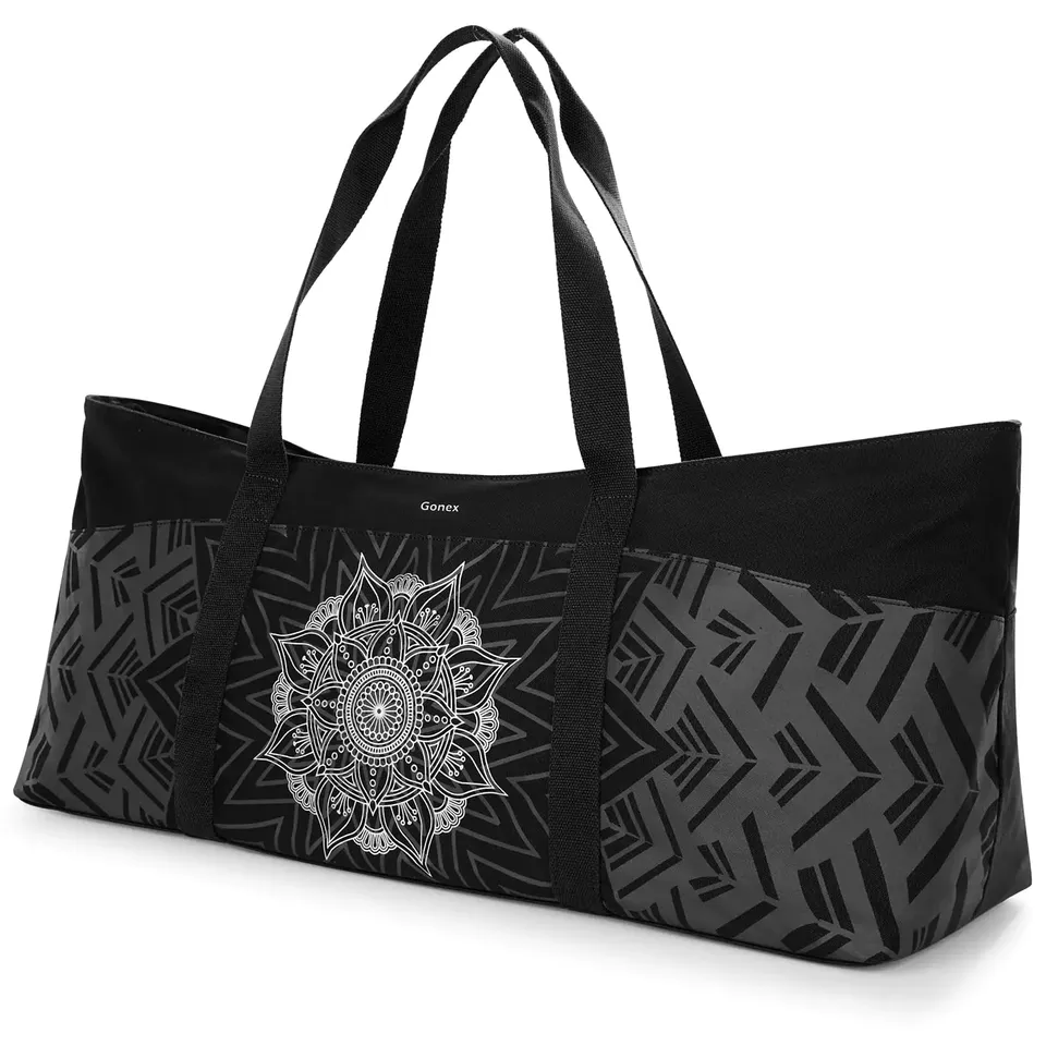 gonex-extra-large-yoga-mat-bag-fits-12mm-mat-blocks-towel-water-bottle-change-of image 1
