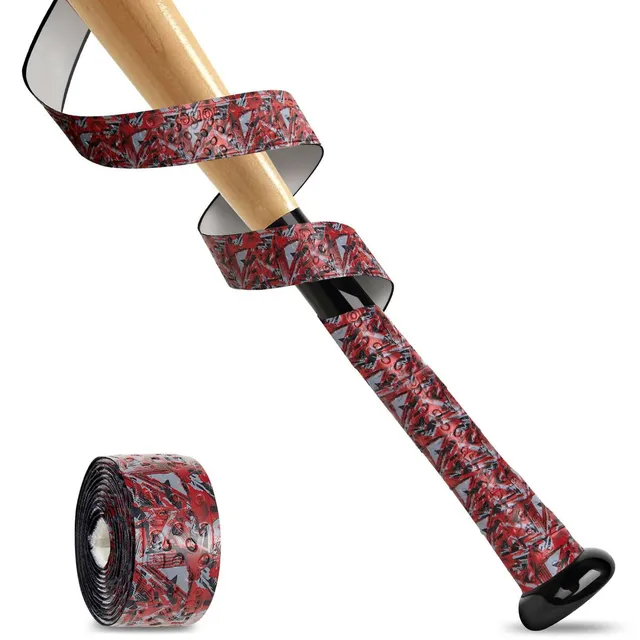 gonex-baseball-bat-grip-tape-red-black-graffiti-40-1-inches image 1
