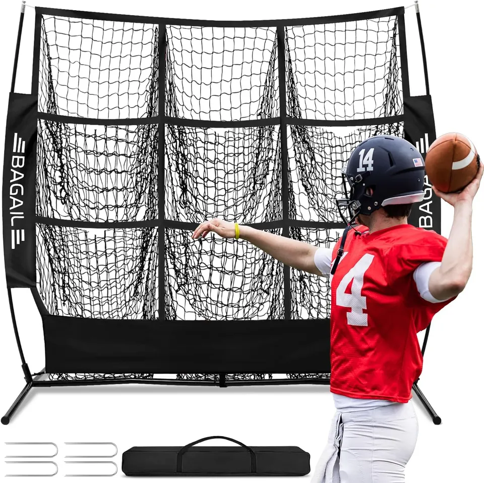 bagail-football-throwing-net-5-or-9-target-pockets-heavy-duty-portable-qb-accura image 1