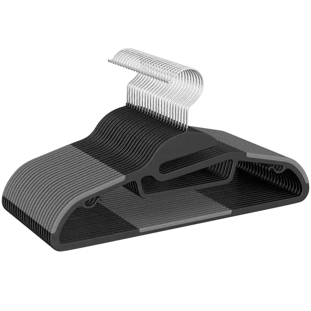 bagail-non-slip-plastic-hangers-50-pack-0-2-thick-360-swivel-hook-space-saving-c image 1