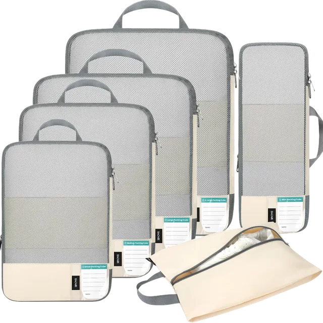 bagail-6-piece-ultra-light-compression-packing-cubes-with-labels-packing-checkli image 1