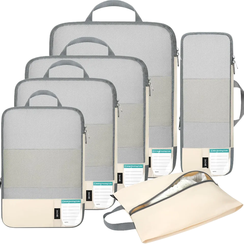 bagail-6-piece-ultra-light-compression-packing-cubes-with-labels-packing-checkli image 1