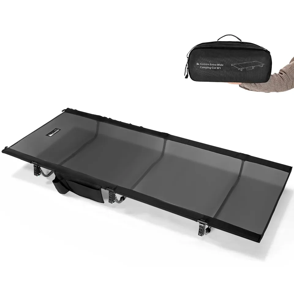gonex-31-5-extra-wide-camping-cot-with-breathable-mesh-fabric-7075-aluminum-350- image 1