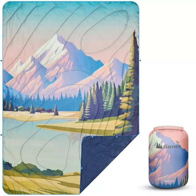 gonex-landscape-puffy-printed-outdoor-camping-blanket-79-x-55 image 1