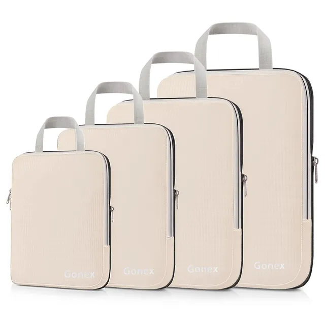 gonex-compression-packing-cubes-for-travel-4-piece-set-xl-l-m-s-rip-stop-nylon image 1