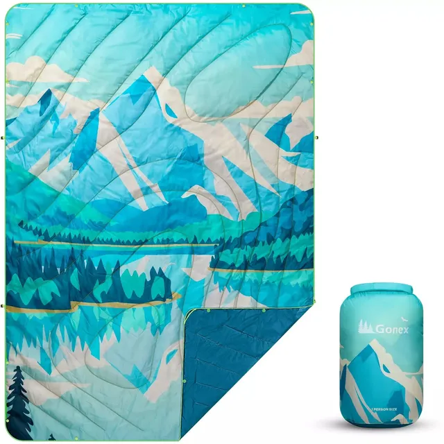gonex-iceberg-puffy-printed-outdoor-camping-blanket-79-x-55 image 1
