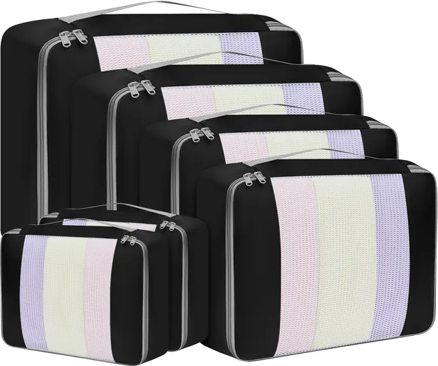 bagail-6-piece-mesh-packing-cubes-set-various-sizes-for-travel-organization image 1