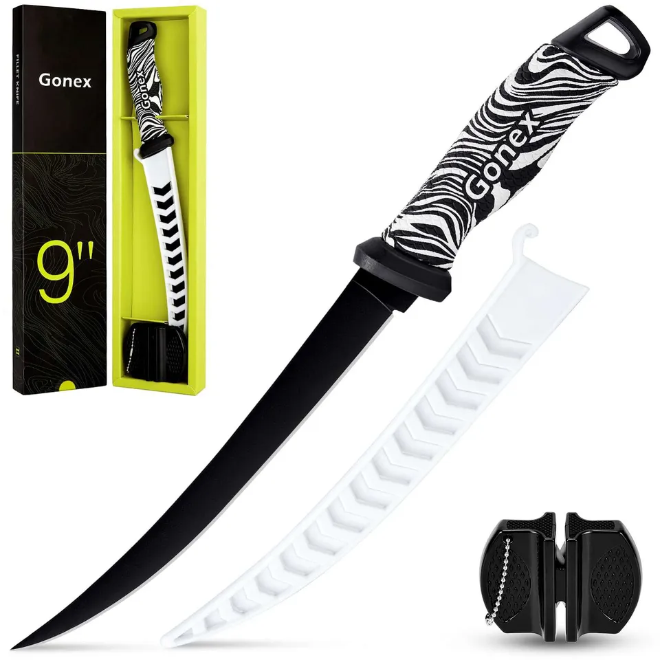 gonex-fish-fillet-knife-german-stainless-steel-teflon-coated-ergonomic-handle image 1
