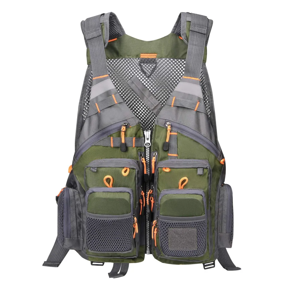 gonex-fly-fishing-vest-with-multiple-pockets-and-d-rings-adjustable-fit image 1