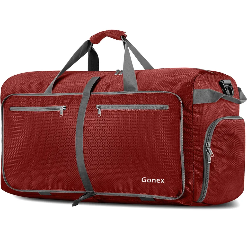 gonex-60l-collapsible-duffel-bag-with-shoes-compartment-foldable-travel-weekende image 1