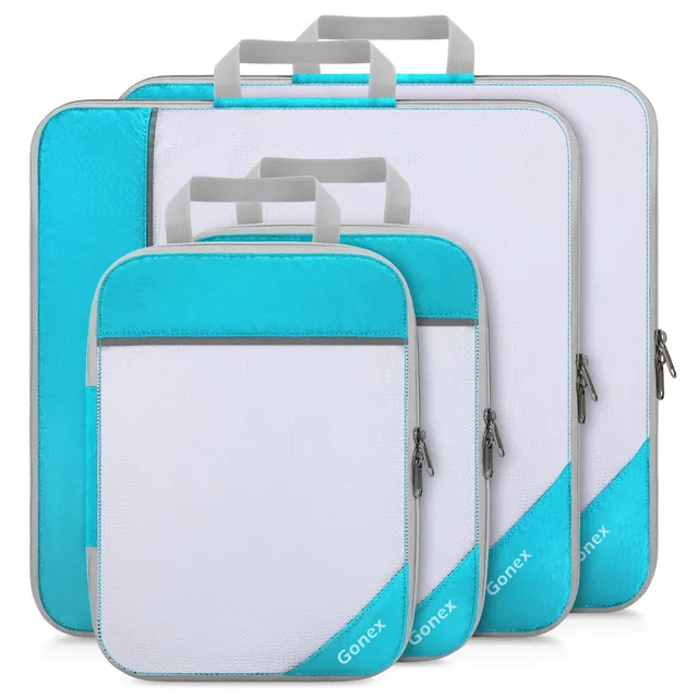 gonex-2m-2l-compression-packing-cubes-set-mesh-nylon-travel-organizers-space-sav image 1