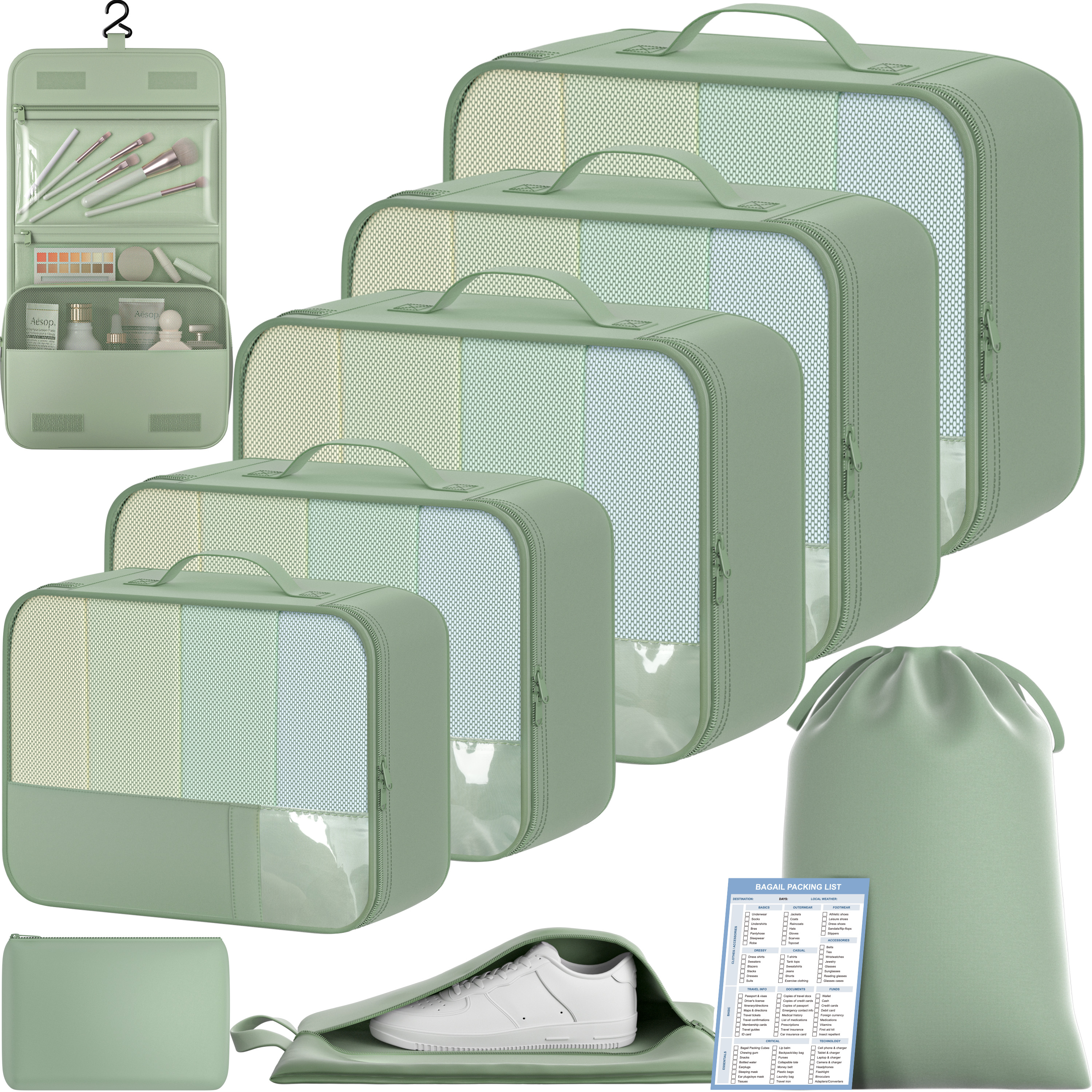 bagail-9-set-label-packing-cubes-with-packing-list-luggage-packing-organizers-fo image 7