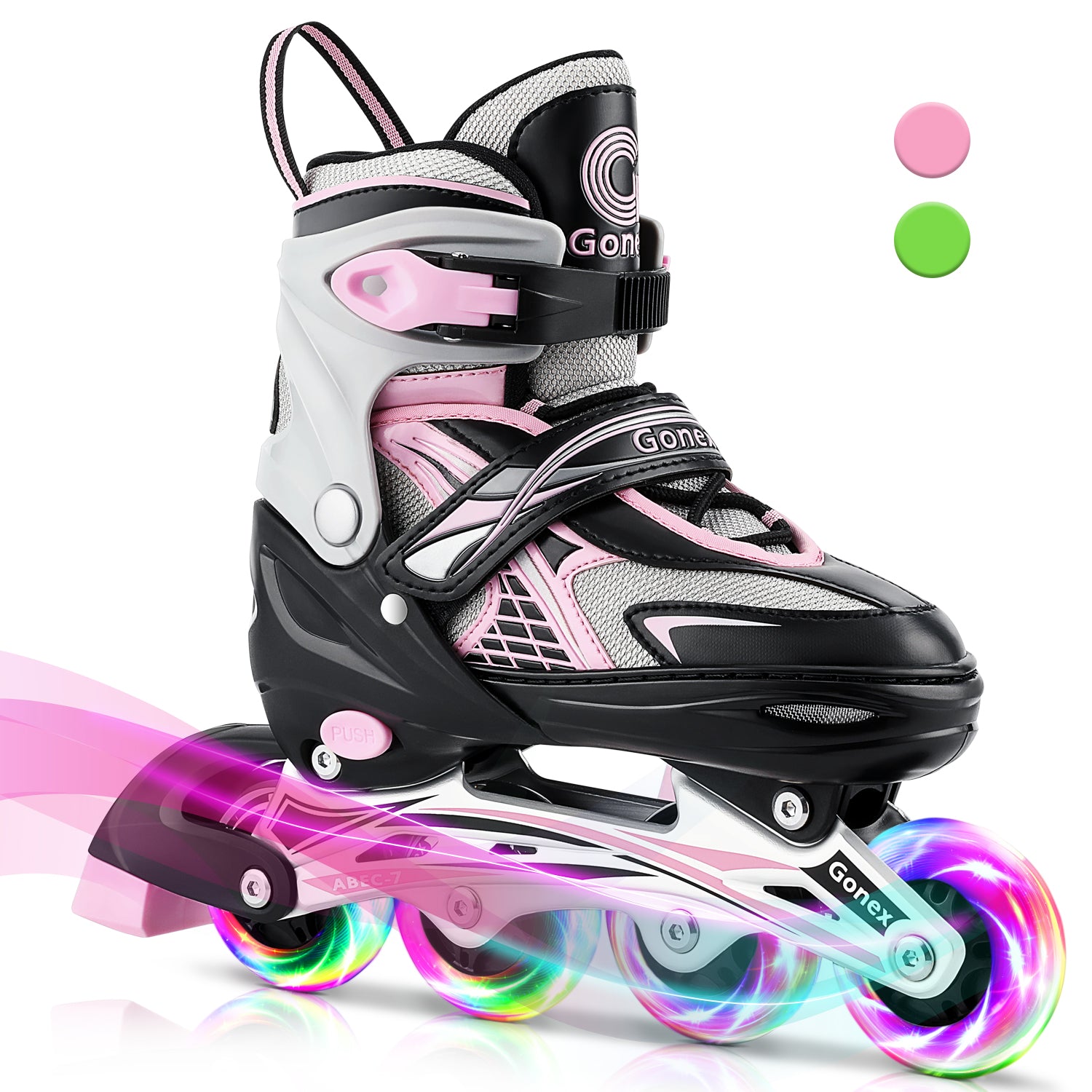 gonex-adjustable-inline-skates-for-kids-with-flashing-wheels image 2