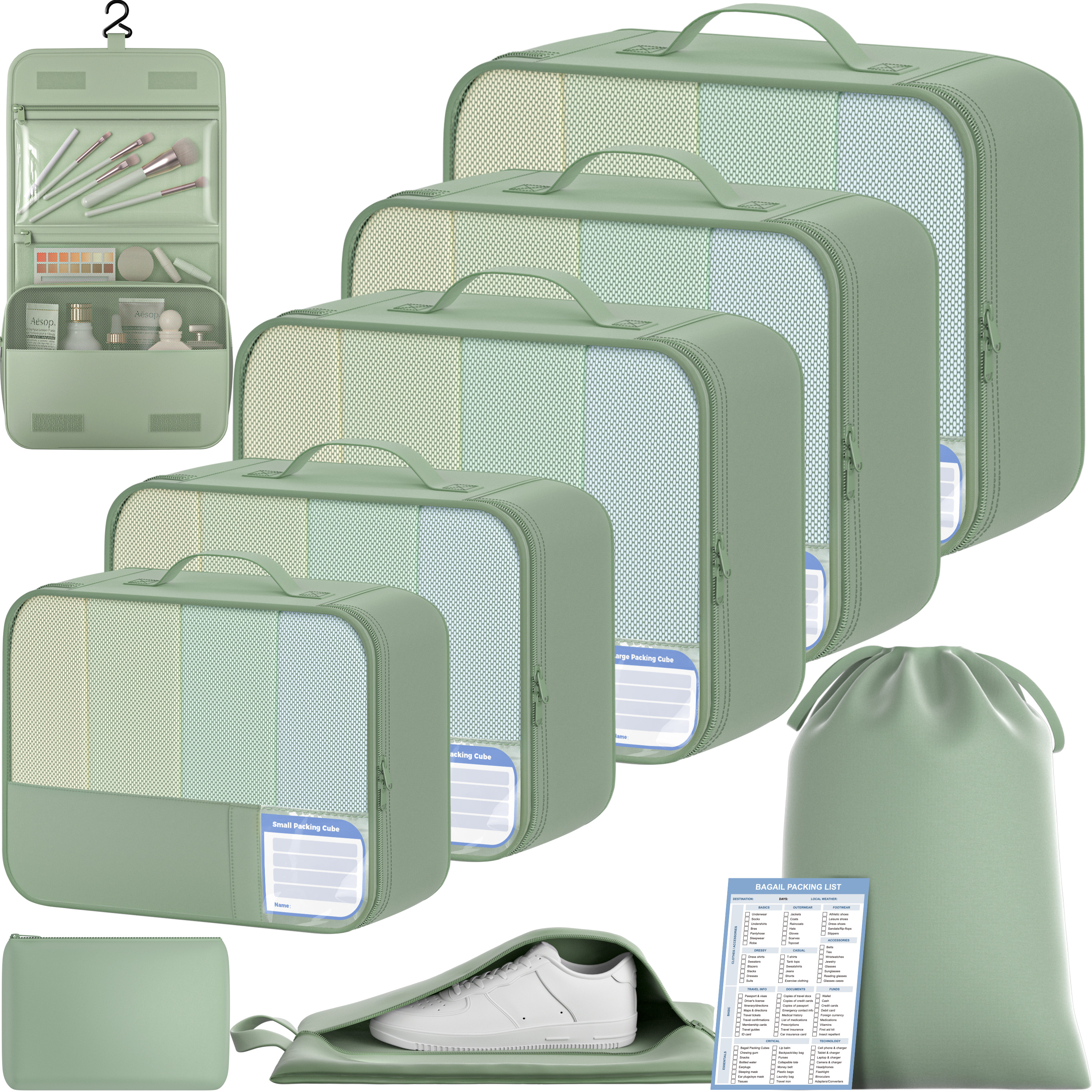 bagail-9-set-label-packing-cubes-with-packing-list-luggage-packing-organizers-fo image 5