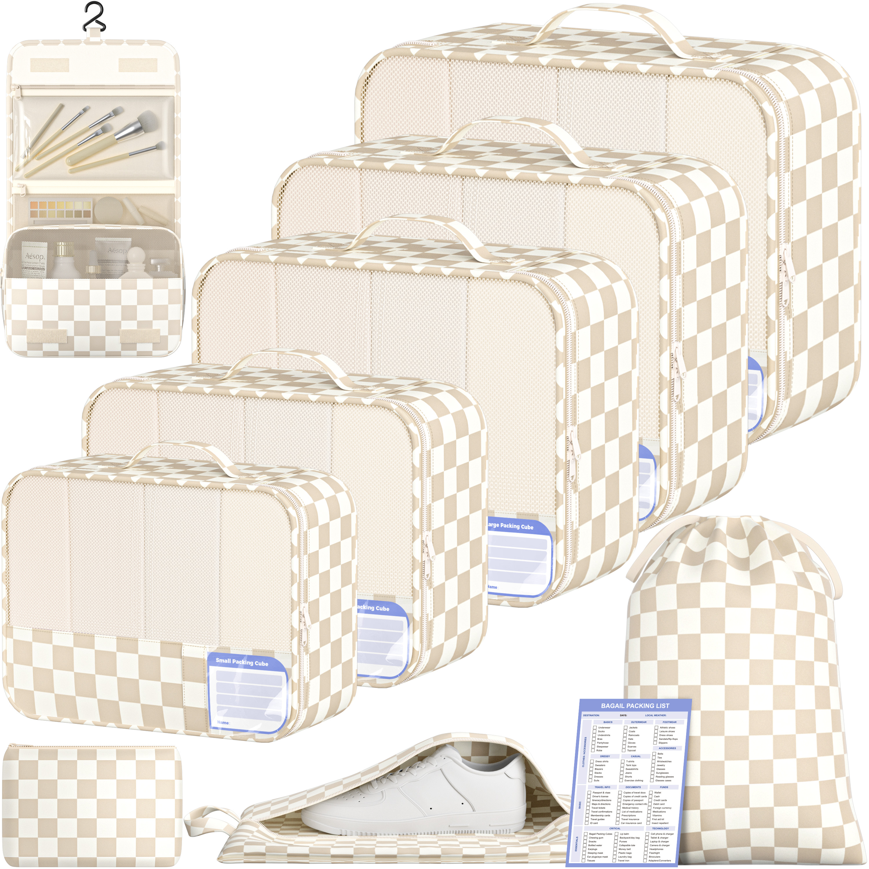 bagail-9-set-label-packing-cubes-with-packing-list-luggage-packing-organizers-fo image 4