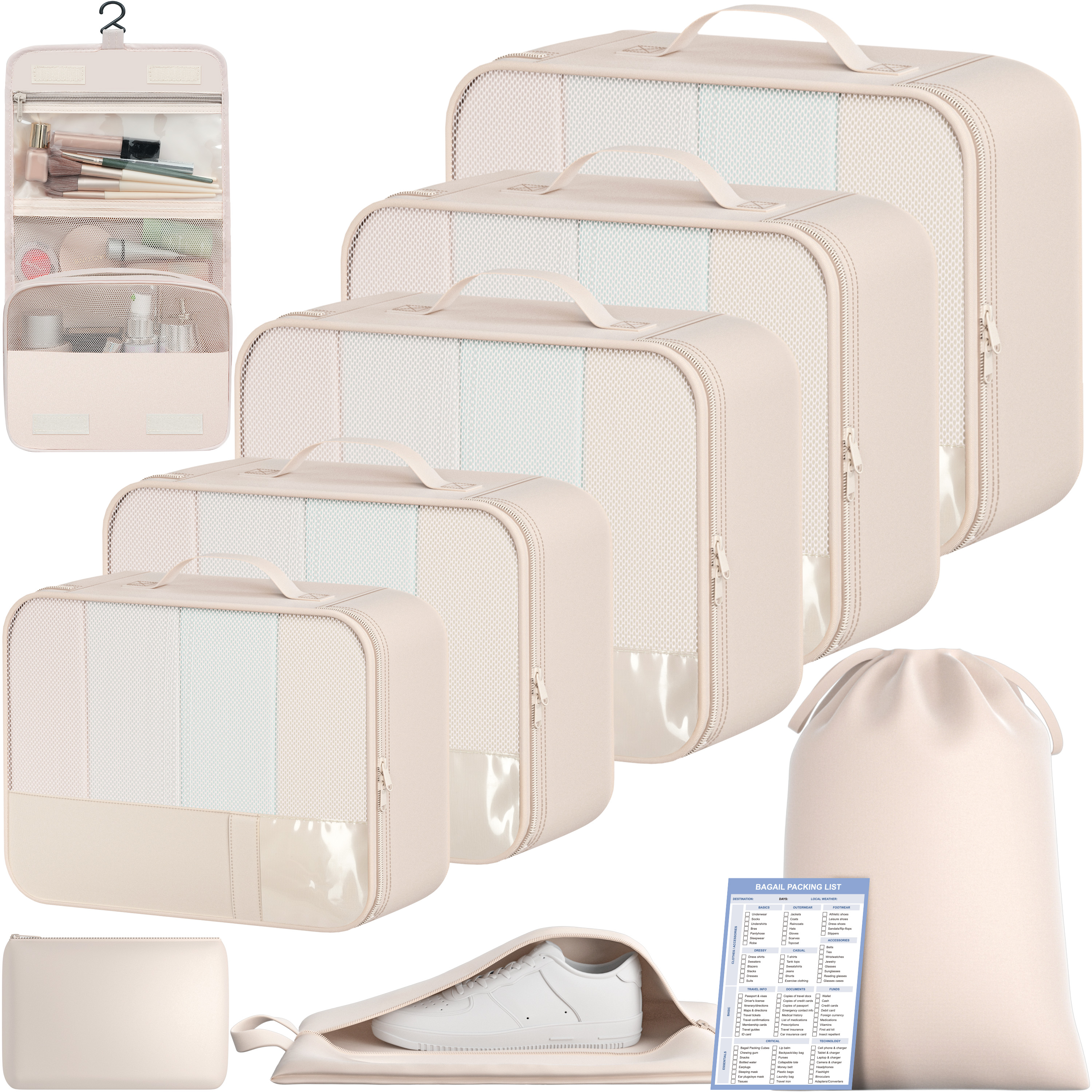 bagail-9-set-label-packing-cubes-with-packing-list-luggage-packing-organizers-fo image 2