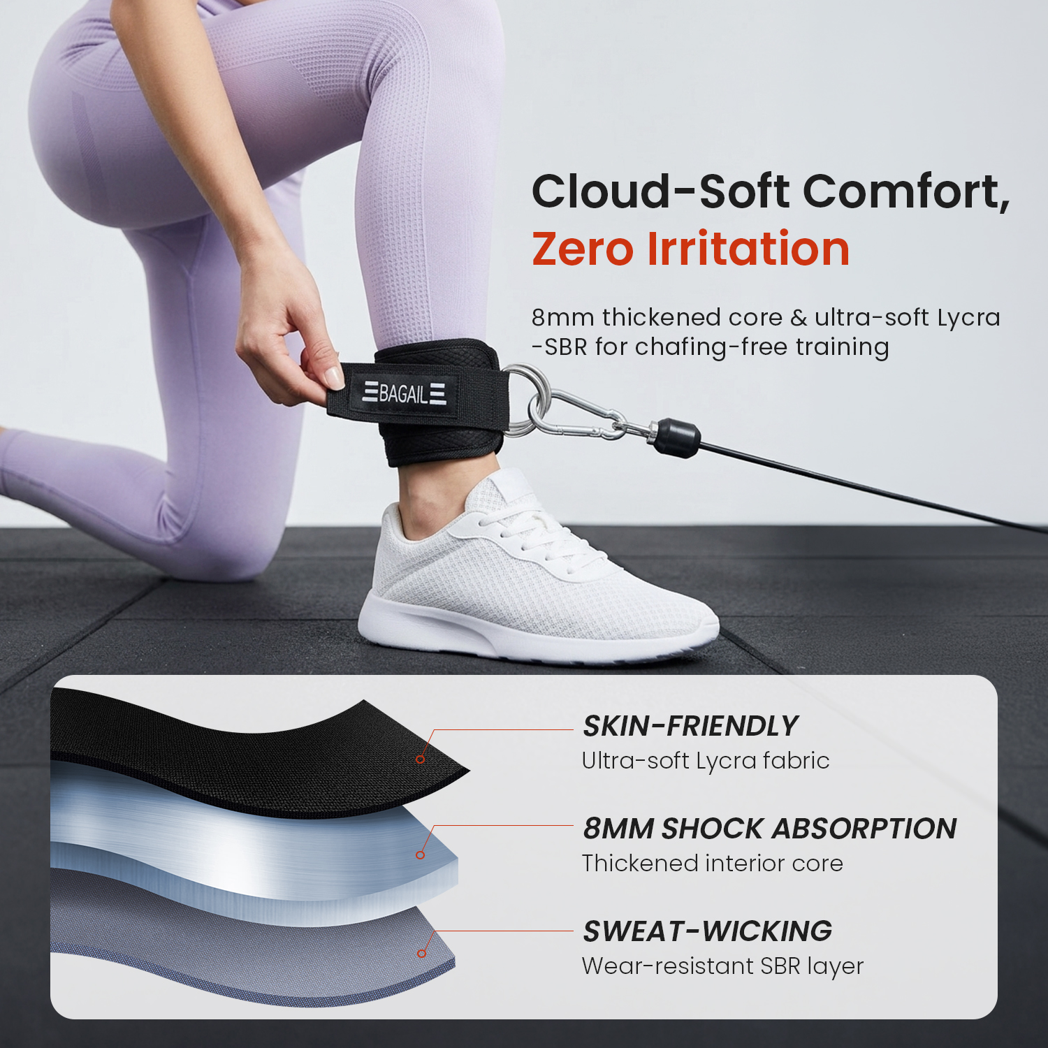 bagail-ankle-straps-for-cable-machines-2-pack-women-kick-back-cuffs image 3