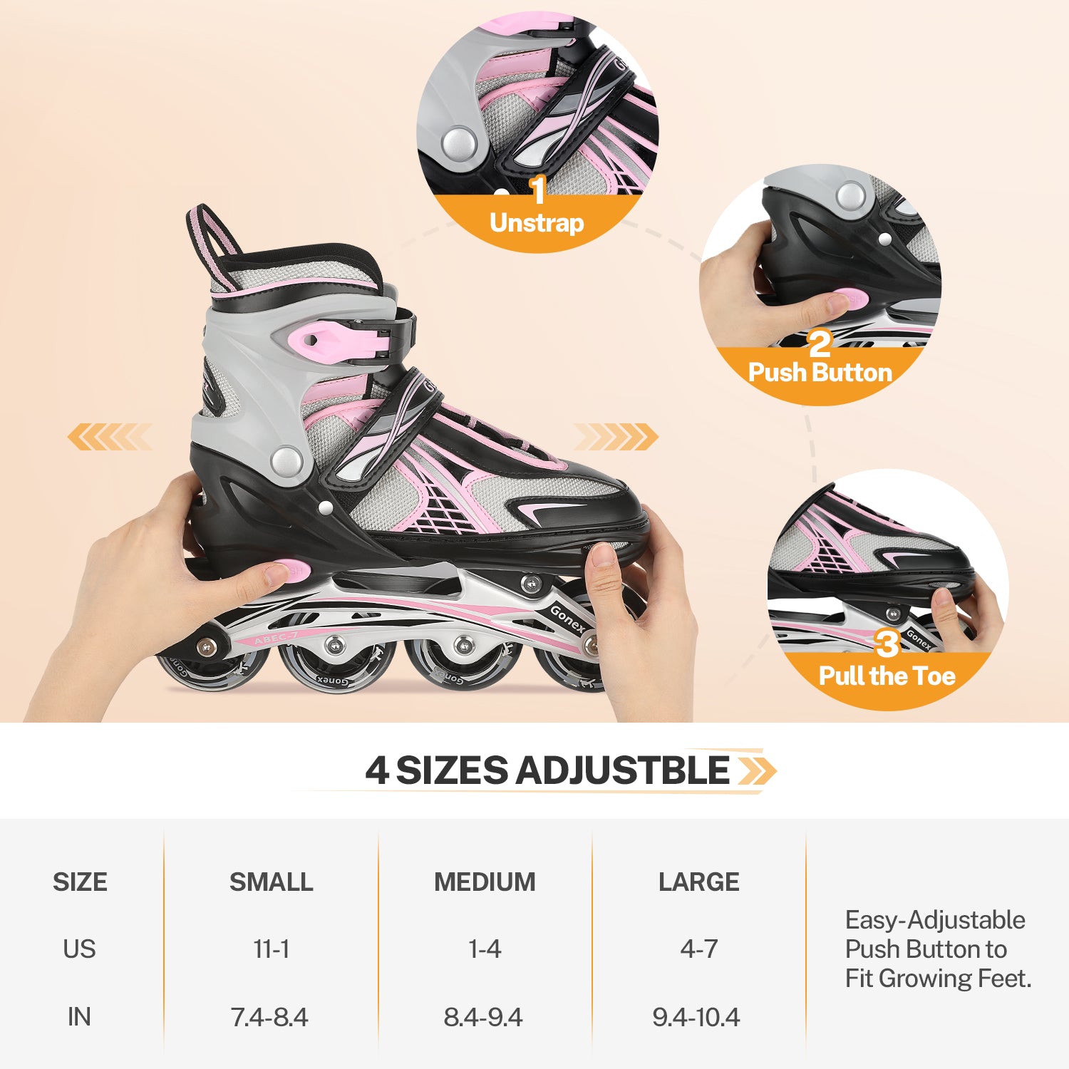 gonex-adjustable-inline-skates-for-kids-with-flashing-wheels image 5