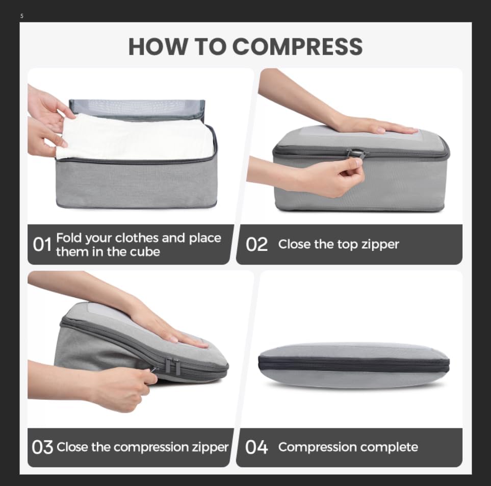 bagail-6-set-compression-packing-cubes-with-expandable-design-luggage-organizer- image 8