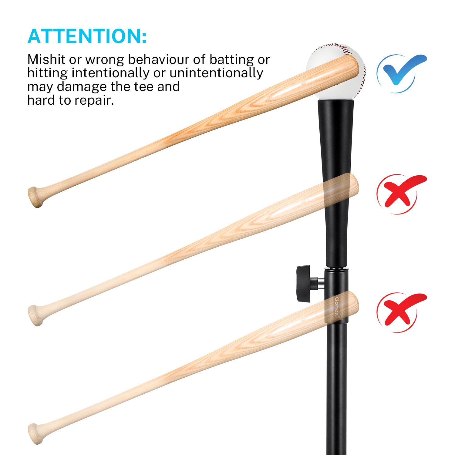 gonex-baseball-batting-tee-for-kids-youth-adults-adjustable-height-tripod-stand image 7