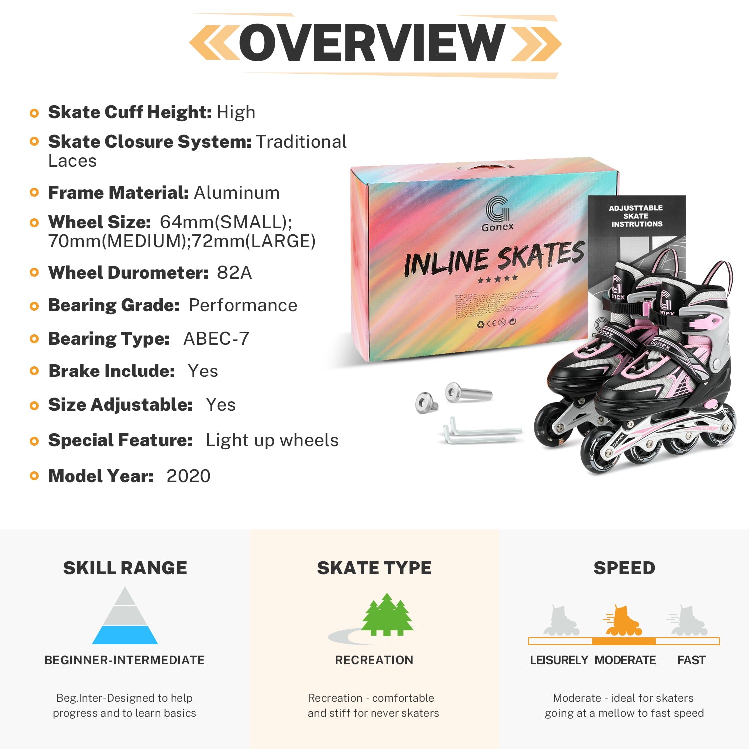 gonex-adjustable-inline-skates-for-kids-with-flashing-wheels image 8