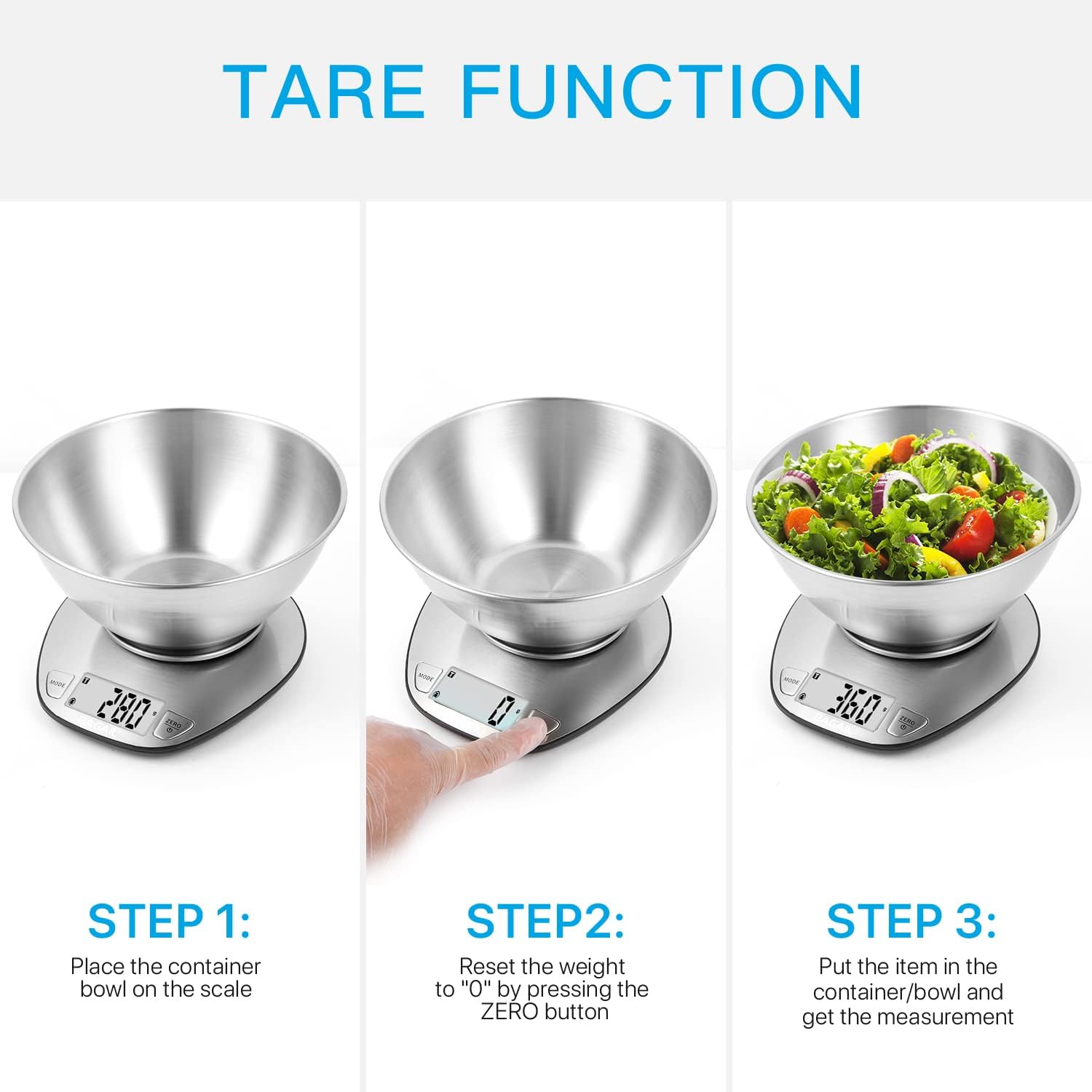 bagail-basics-digital-kitchen-scale-large-clear-display-stainless-steel-mixing-b image 4