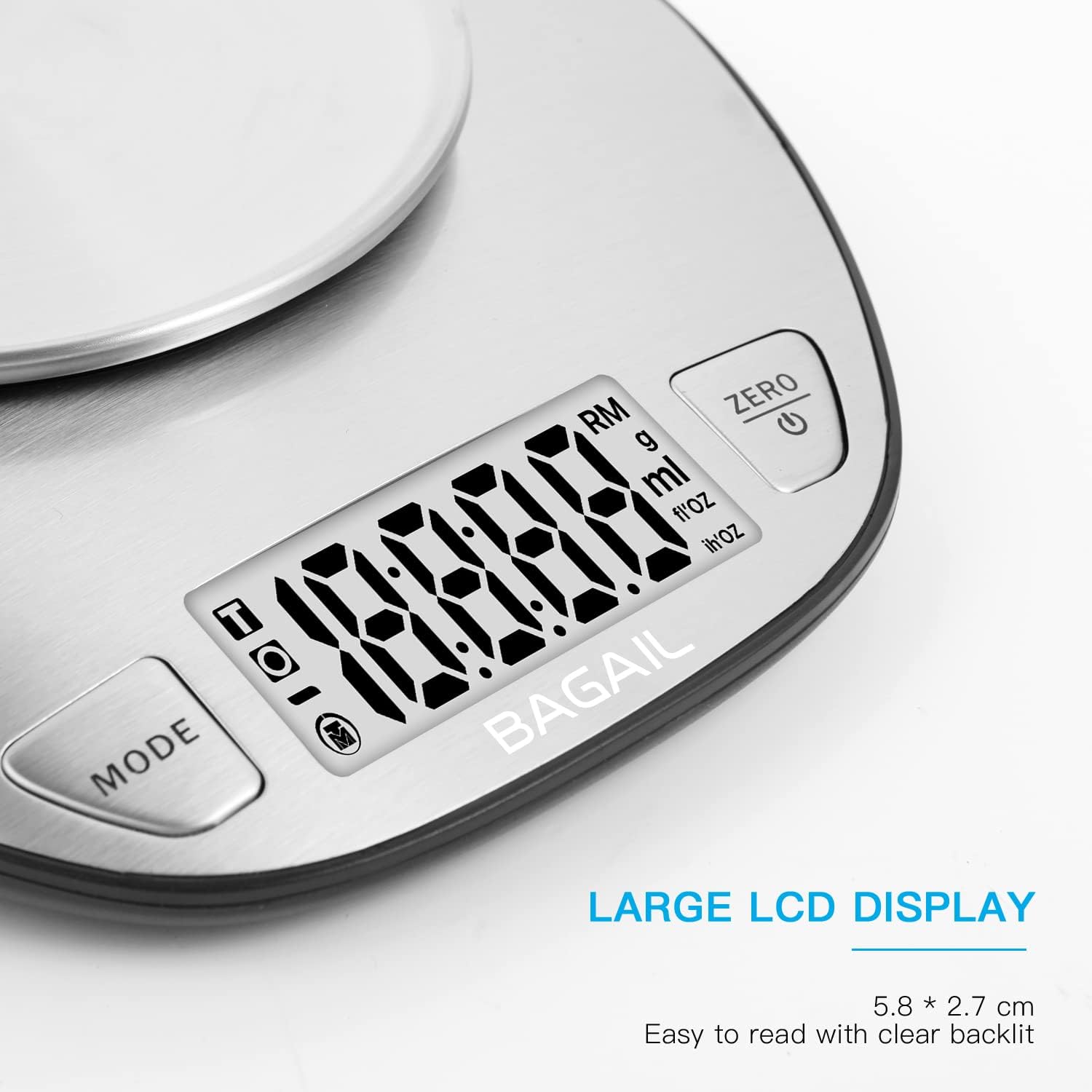 bagail-basics-digital-kitchen-scale-large-clear-display-stainless-steel-mixing-b image 6